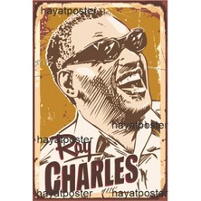 Hayat Poster Ray Charles Retro Vintage Ahşap Poster