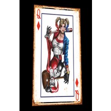 Hayat Poster Harley Quinn Oyun Kağıdı Mini Retro Ahşap Poster