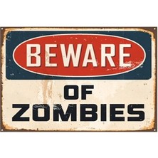 Hayat Poster Zombilere Dikkat Retro Vintage Ahşap Poster