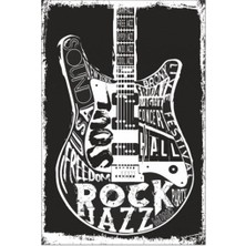 Hayat Poster Gitar Retro Vintage Ahşap Poster