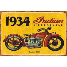 Hayat Poster 1934 Indian Motor Retro Vintage Ahşap Poster