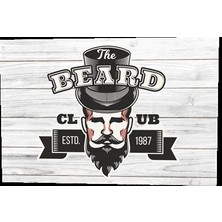 Hayat Poster Centilmen Beyler Kulübü The Beard Ahşap Desenli Retro Vintage Ahşap Poster
