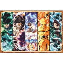 Hayat Poster My Hero Academia Kolaj Anime Retro Ahşap Poster 746