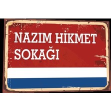 Hayat Poster Nazım Hikmet Sokağı Tabela Tarz Retro Ahşap Poster 805