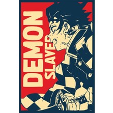Hayat Poster Demon Slayer Anime Retro Ahşap Poster 731