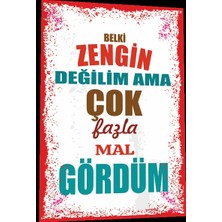 Hayat Poster Duvar Yazıları Belki Zengin Değilim Ama Retro Ahşap Poster 782