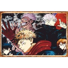 Hayat Poster Jujutsu Kaisen Toplu Anime Retro Ahşap Poster 756