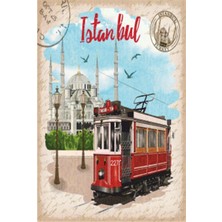 Hayat Poster Istanbul Tramvay Retro Ahşap Poster