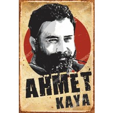 Hayat Poster Ahmet Kaya Retro Tarz Ahşap Poster