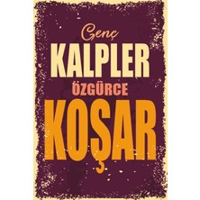 Hayat Poster Genç Kalpler Özgürce Koşar Duvar Yazıları Retro Ahşap Poster