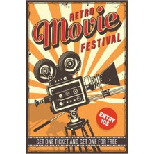 Hayat Poster Retro Film Geceleri Retro Ahşap Poster
