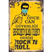 Hayat Poster Koronavirüs Önce Can Güvenliği Gerisi Rockn Roll Retro Ahşap Poster