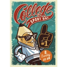 Hayat Poster Spor Günleri Retro Ahşap Poster