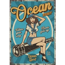 Hayat Poster Deniz Feneri Retro Ahşap Poster