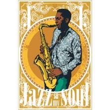 Hayat Poster Jazz Soul Retro Vintage Ahşap Poster