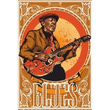 Hayat Poster Blues Retro Vintage Ahşap Poster