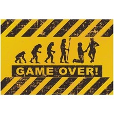 Hayat Poster Game Ower Retro Vintage Ahşap Poster