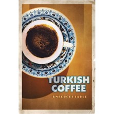Hayat Poster Türk Kahvesi Retro Vintage Ahşap Poster