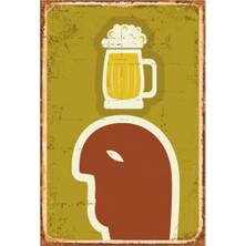 Hayat Poster Ah Bir Bira Olsa Retro Vintage Ahşap Poster