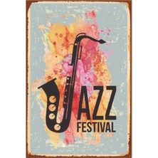 Hayat Poster Jazz Festival Retro Vintage Ahşap Poster