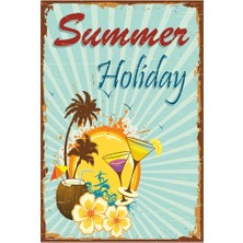 Hayat Poster Summer Holiday Retro Vintage Ahşap Poster