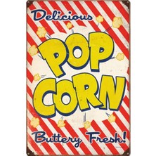 Hayat Poster Pop Corn Retro Vintage Ahşap Poster