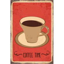 Hayat Poster Kahve Zamanı  Retro Vintage Ahşap Poster