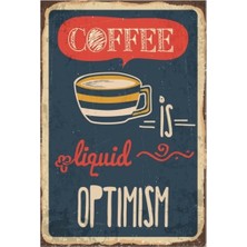 Hayat Poster Kahve Iyimser Retro Vintage Ahşap Poster