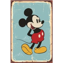 Hayat Poster Disney Micky Mause Retro Vintage Ahşap Poster