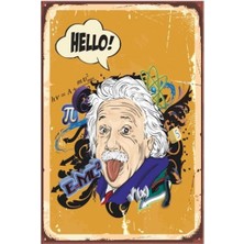 Hayat Poster Einstein  Retro Vintage Ahşap Poster