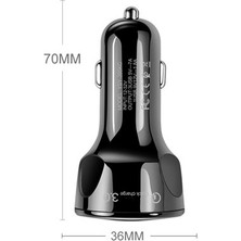 55W 3 Port USB Araç Için Telefon Şarj Cihazı 3 Girişli Çakmaklık ADAPTÖR-3.1A Pd 20W Qc 3.0