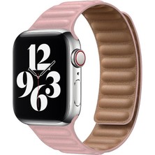 Furenfa Apple Watch (38-40-41mm) 1/2/3/4/5/6/7/8/Se/Ultra Uyumlu Deri Görünümlü Mıknatıslı Dilimli Kordon Kayış