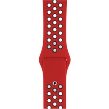 Pazariz Apple Watch Uyumlu Silikon Kayış Delikli Kordon Uyumlu Seri 1 2 3 4 5 6 7 Se 42MM/44MM/45MM