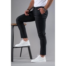 Akçaylar Slimfit Dar Paça Beli Iplikli Dokulu Kışlık Kumaş Pantolon