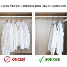 Gorılla Askı Kancası 20 Adet Gömlek Çanta Kemer Askı Kancası Dolap Içi Düzenleyici Askı Kancası