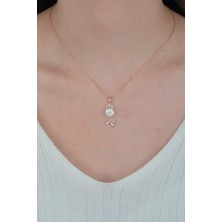 Essare 925 Ayar Gümüş Mekik Taşlı Manolya Çiçeği Kolye