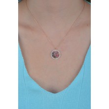 Essare Kadın 925 Ayar Daire Uçuşan Kelebekler Gümüş Kolye