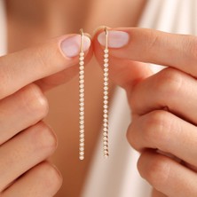 Sembol Gold 14 Ayar Altın Sallama Suyolu Küpe 6.0 cm