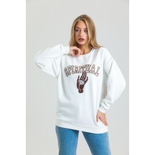 AS Anita Store Spiritüel Nakışlı Kalın Içi Polarlı Oversize Sweatshirt