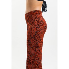 AS Anita Store Zebra Desenli Wide Leg Bol Paça Pantolon