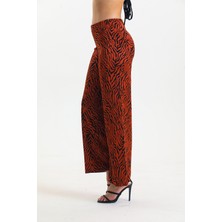 AS Anita Store Zebra Desenli Wide Leg Bol Paça Pantolon