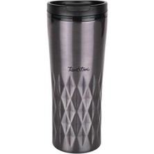 Tantitoni Gri Yıldız Desenli Paslanmaz Çelik Termos Bardak 470ML
