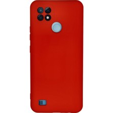 Newface Realme C21 Kılıf Nano Içi Kadife  Silikon - Kırmızı