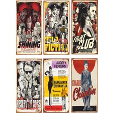 Hayat Poster Sinema Temalı 6lı Ahşap Poster Seti-2