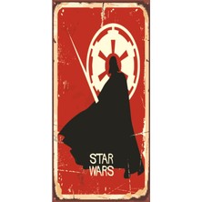 Hayat Poster Star Wars (10 cm x 20 Cm) Mini Retro Ahşap Poster