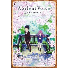 Hayat Poster A Silent Voice Anime Retro Ahşap Poster 738