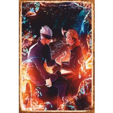 Hayat Poster Jujutsu Kaiesn Anime Retro Ahşap Poster 757