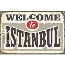 Hayat Poster Welcome To Istanbul Retro Ahşap Poster