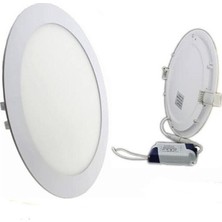 ŞANLED 18W Tasarruflu LED Yuvarlak Beyaz Işık Sıva Altı Slim Panel Tavan Aydınlatma Armatürü-2 Adettir