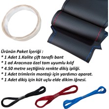 İskender Oto Aksesuar Detay Deri Direksiyon Hyundai I20 2012 + Tam Uyumlu Siyah Spor Deri Direksiyon Kılıfı